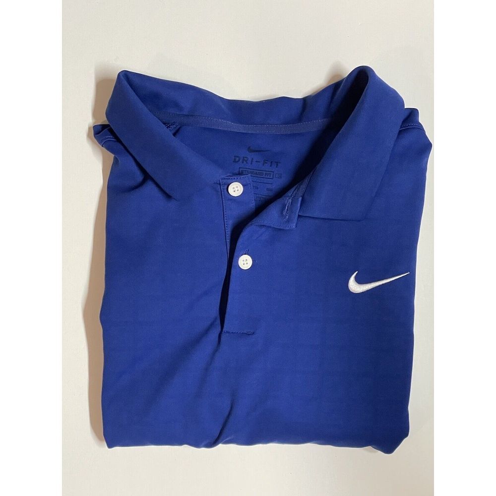 Nike Dri-FIT Polo Shirt Golf Athletic Training‎ Blue Standard Fit XXL
